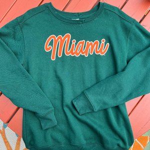 University of Miami Hurricanes UMIAMI Soft Pullover Crewneck Sweatshirt, Size S